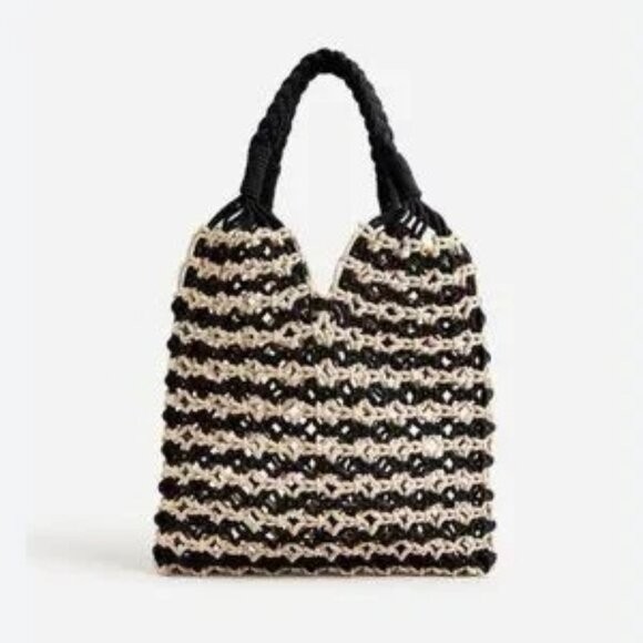 NWT J Crew Cadiz Hand-Knotted Rope Tote in Stripe - Picture 2 of 2